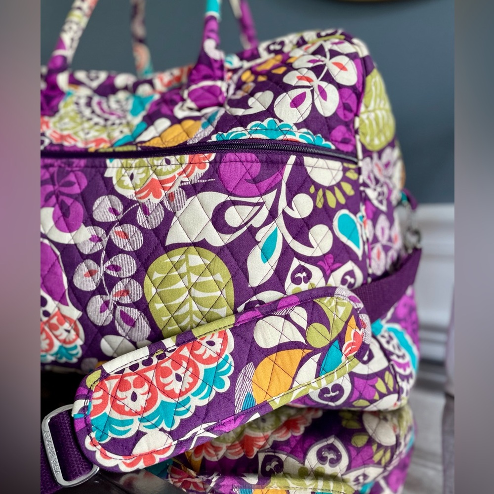 Vera Bradley Grand Traveler Large Duffle Bag- Plum Crazy - Picture 4 of 6
